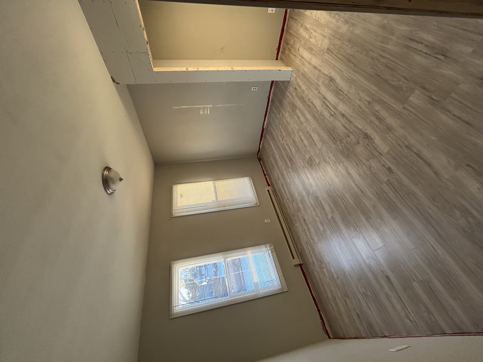 New luxury vinyl plank flooring installed